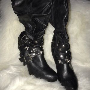 Black Knee High Boots
